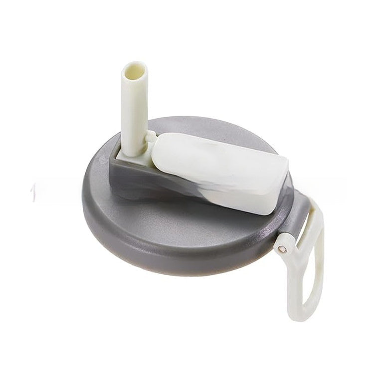 Shopi Vella reusable soda can lid with straw in gray and white for kitchen storage