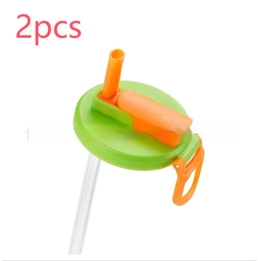 Shopi Vella reusable soda can lid with straw in green and orange for kitchen storage