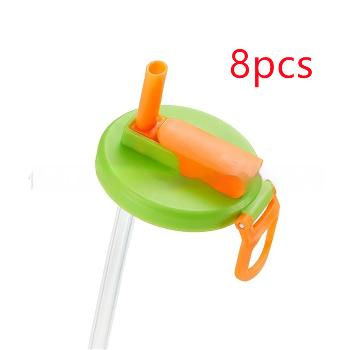 Shopi Vella reusable soda can lid with straw in green and orange for kitchen storage 8pcs