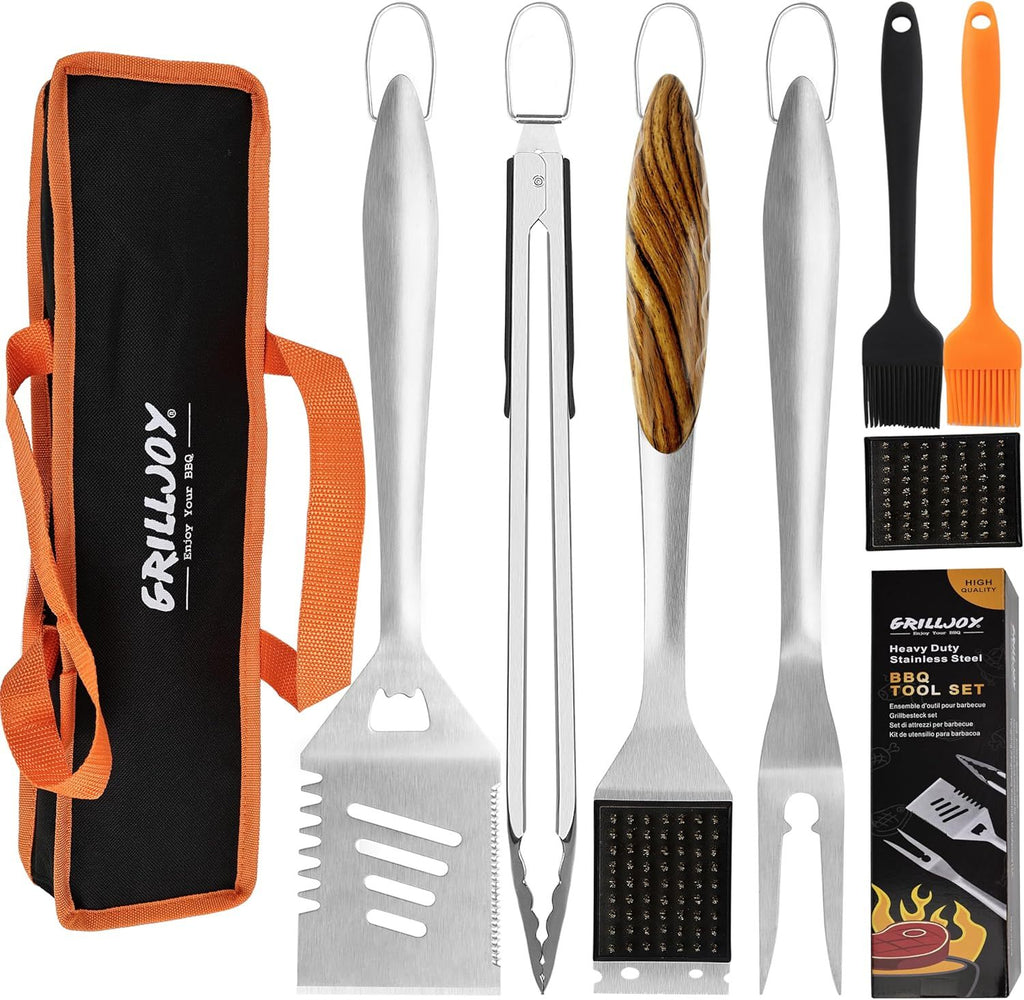 Stainless steel barbecue accessories kit with spatula tongs grill brush and carrying case from Shopi Vella