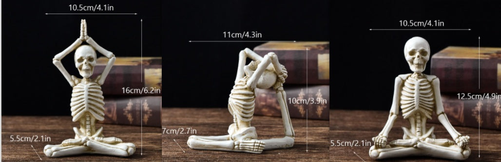Shopi Vella halloween yoga skeleton decor with three poses for unique home storage decoration