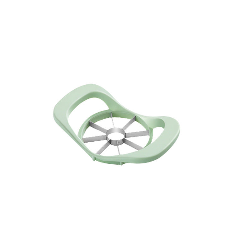 Shopi Vella green apple slicer with stainless steel blades for kitchen storage and hand-cranked fruit peeler machine use
