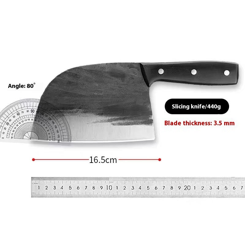 Shopi Vella hand-forged kitchen slicing knife with 16.5 cm blade and 3.5 mm thickness for precise cutting