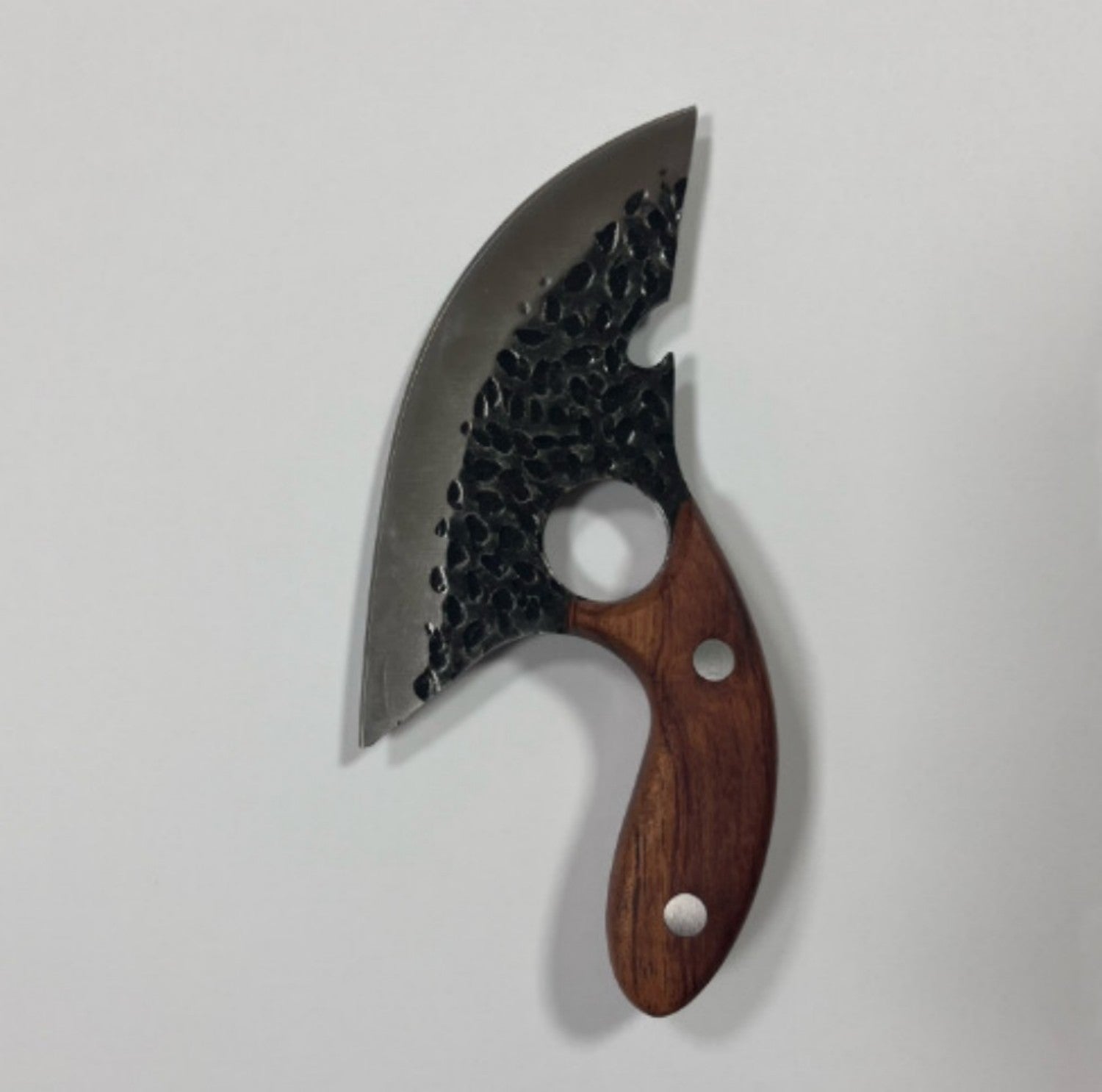 Shopi Vella kitchen storage stainless steel chef knife with hammered blade and wooden handle