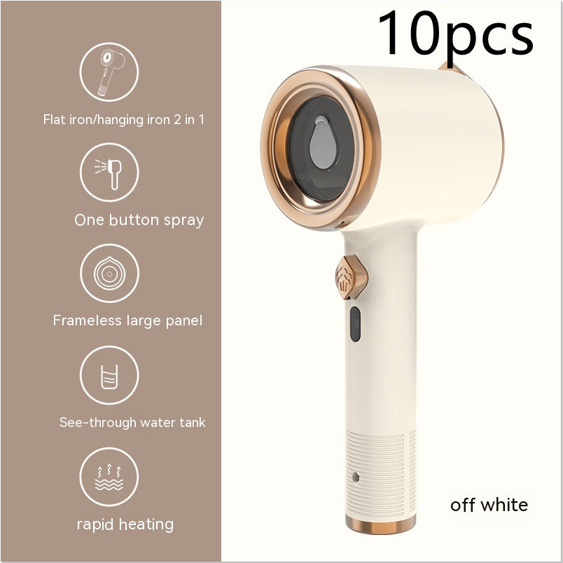 Off white travel clothes steamer US plug with flat iron 2 in 1 and one button spray