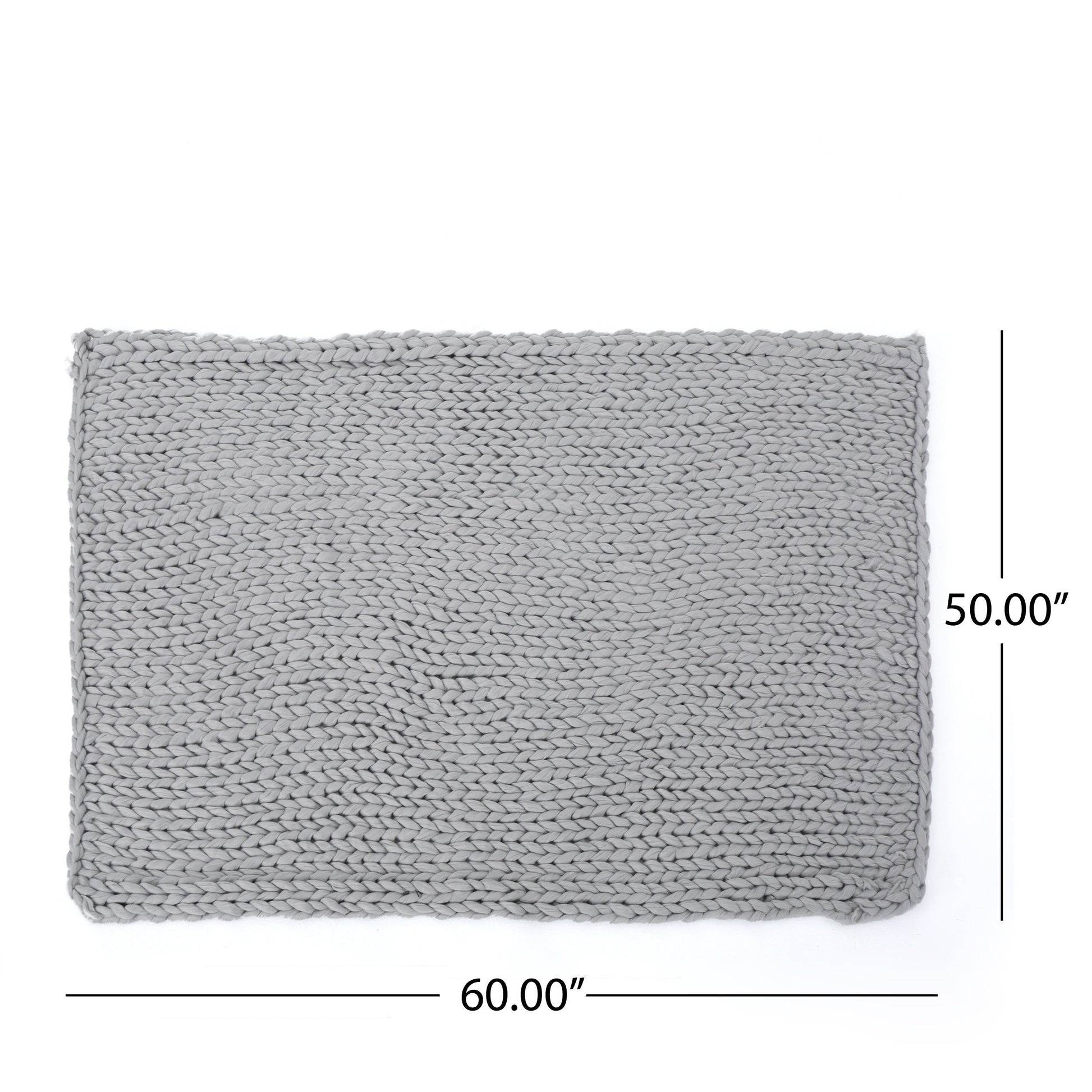 Shopi Vella handwoven thick yarn blanket in gray measuring 60 by 50 inches for cozy bedding