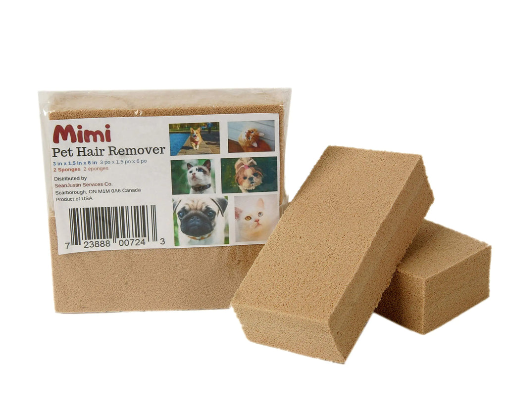 Mimi Pet Hair Remover - Remove Dog Cat and Other Pet Hair from Furniture Carpet Bedding and Clothing - 2 Sponge