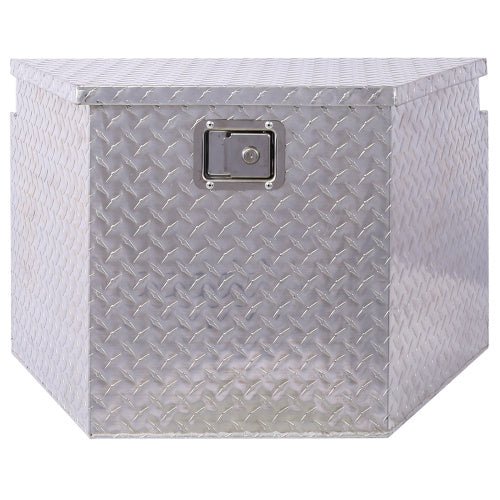 Shopi Vella heavy duty truck bed storage box with diamond plate metal design and secure latch