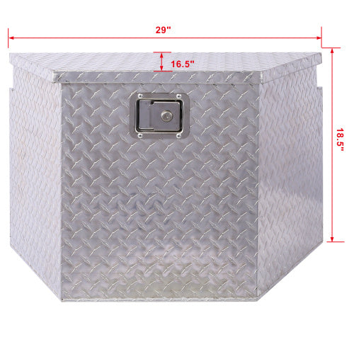 Shopi Vella heavy duty truck bed storage box with diamond plate design and lockable latch