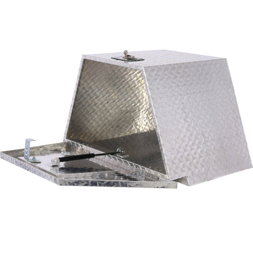 Shopi Vella heavy duty truck bed storage box made of diamond plate aluminum with lockable lid