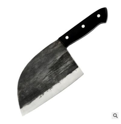 My Store high hardness chopping knife with black handle and wide curved blade for kitchen use