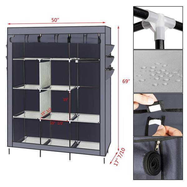 Shopi Vella high legged fabric wardrobe with sturdy steel frame and water-resistant cover