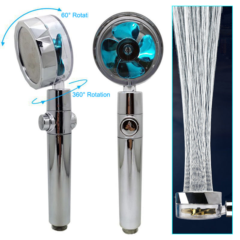 Shopi Vella high pressure shower head with filter featuring 360 degree rotation and water flow stream