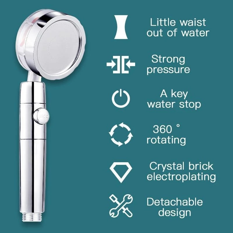 Shopi Vella high pressure shower head with filter featuring strong pressure and 360 degree rotation