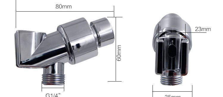 Shopi Vella chrome bathroom storage accessory fitting for high pressure shower head with filter with measurements