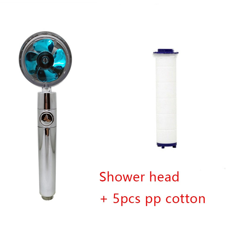 Shopi Vella high pressure water saving shower head with 5 replacement pp cotton filters