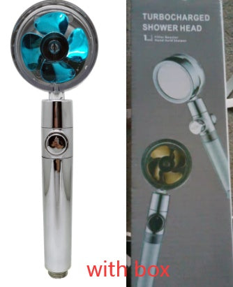 Shopi Vella high pressure water saving shower head with turbocharged design and metallic finish