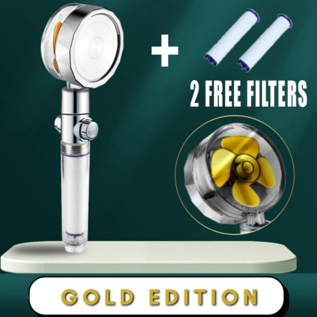Shopi Vella gold edition high pressure water saving shower head with two free filters