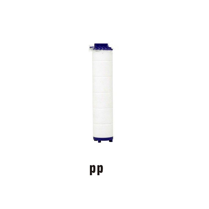 Shopi Vella high pressure water saving shower head filter cartridge in white and blue