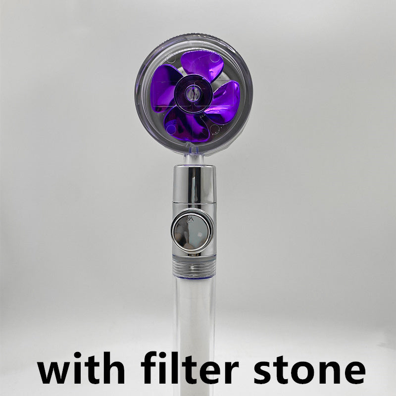 Shopi Vella high pressure water saving shower head with filter stone and purple internal fan design