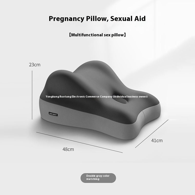 Shopi Vella hip raised sleep cushion pregnancy pillow in double gray color for support and comfort