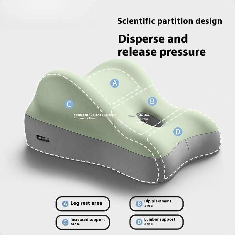 Shopi Vella hip raised sleep cushion pillow case with scientific partition design to disperse and release pressure