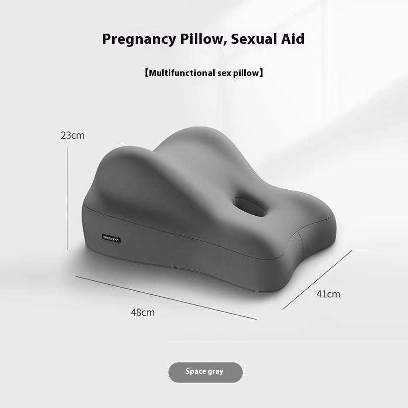 Shopi Vella hip raised sleep cushion pregnancy pillow in space gray with ergonomic design