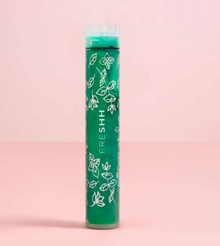 Shopi Vella home fragrance filter refill in green tube with white leaf design for bathroom storage