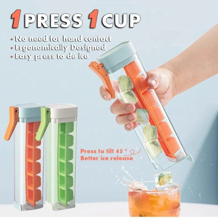 Shopi Vella household ice cube tray with storage in multiple colors with ergonomic easy press design