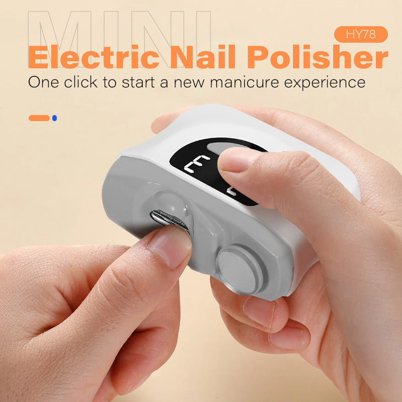 Electric nail clippers with LED light in hand polishing fingernail for easy home manicure