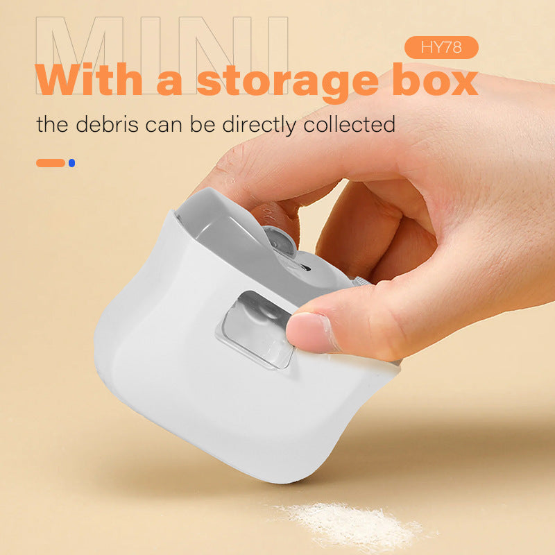 Shopi Vella electric nail clippers with LED light featuring a compact storage box for debris collection