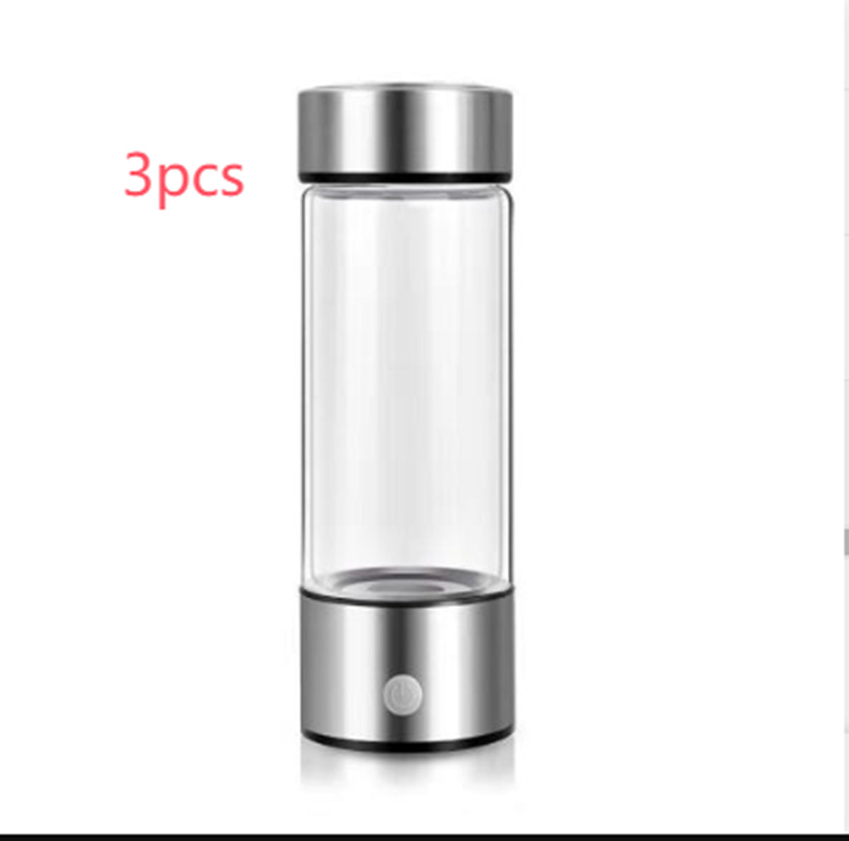 Shopi Vella hydrogen water bottle portable with sleek silver top and base for kitchen storage