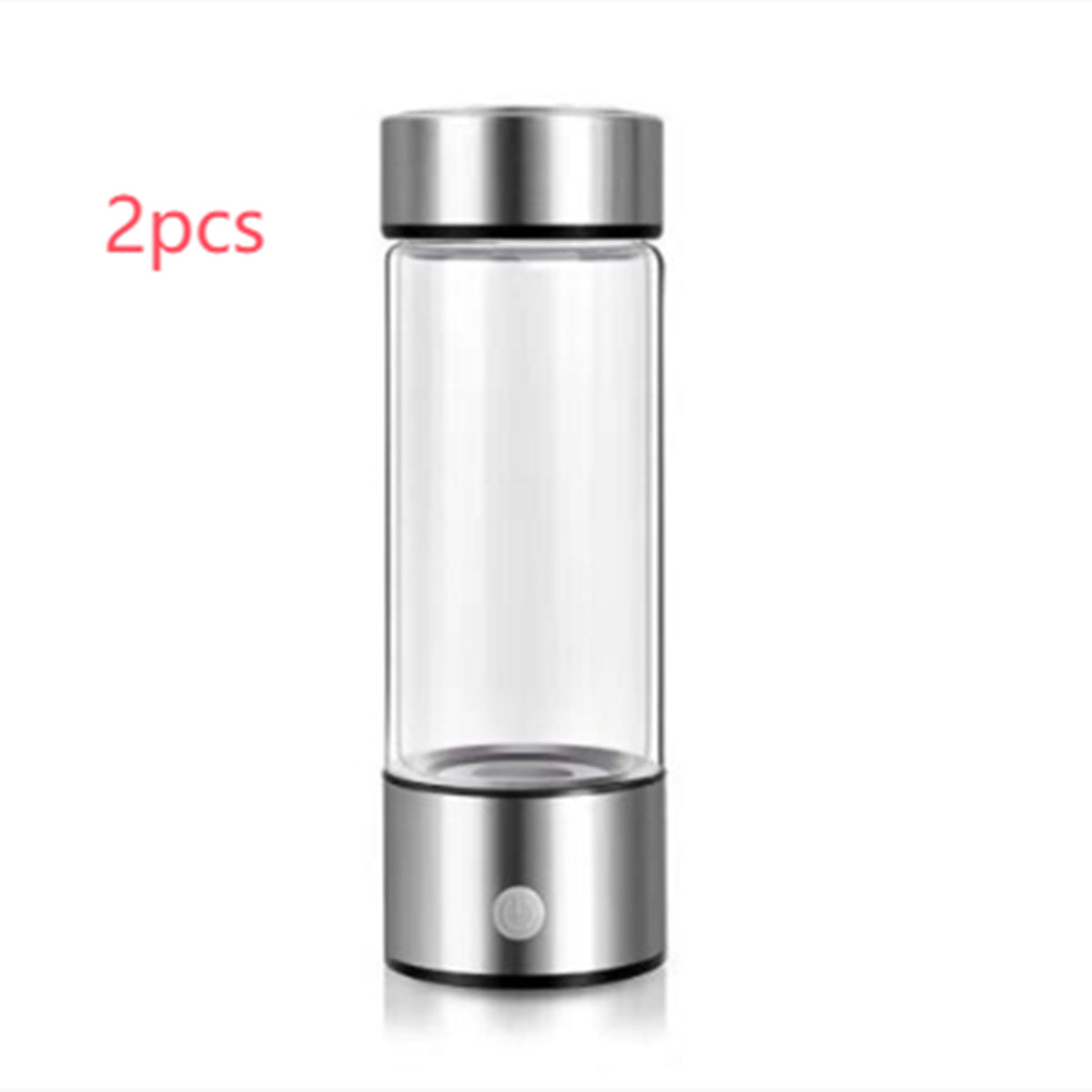 Shopi Vella hydrogen water bottle portable with sleek silver design and clear body for kitchen storage