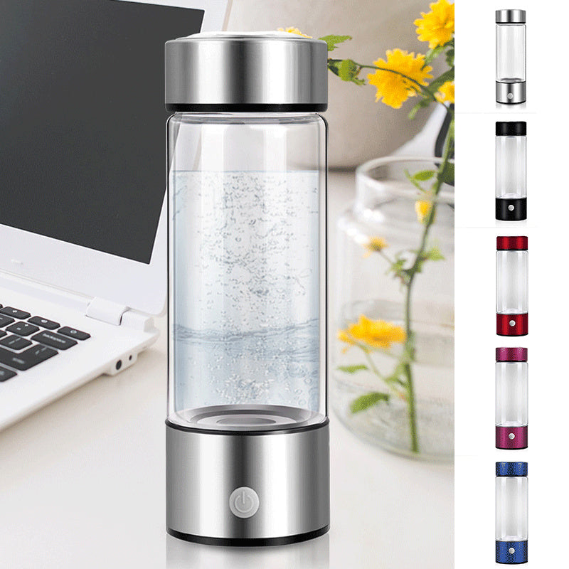 Shopi Vella hydrogen water bottle portable with sleek silver design for kitchen storage and hydration