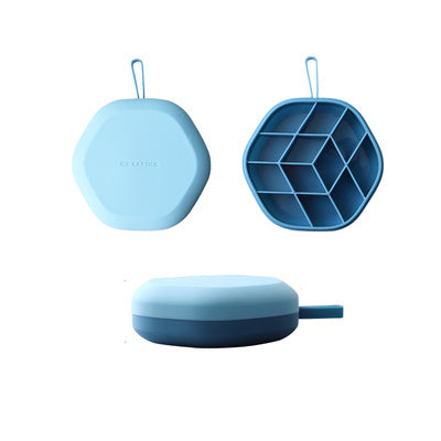 Shopi Vella 3D ice cream maker silicone mold in blue for creating geometric ice cream shapes