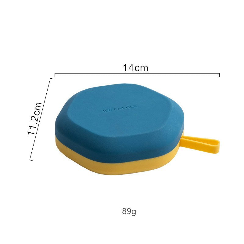 3D ice cream maker silicone in blue and yellow with compact design and handle by Shopi Vella