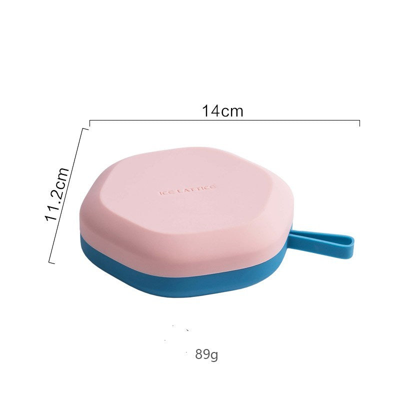 Shopi Vella 3D ice cream maker silicone in pink and blue with compact home storage design