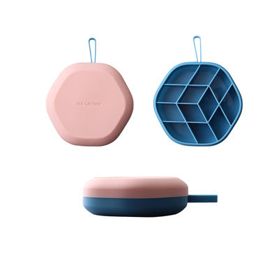 Shopi Vella 3D ice cream maker silicone mold with hexagonal shape and multiple compartments