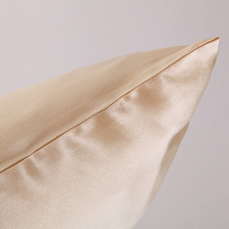 Shopi Vella beige ice silk single pillowcase with smooth and shiny texture