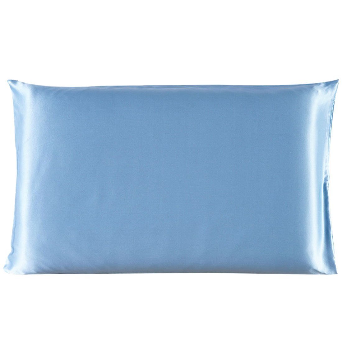 Shopi Vella light blue ice silk single pillowcase with smooth and shiny texture