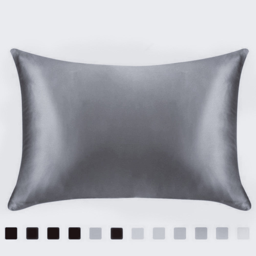 Shopi Vella gray ice silk single pillowcase with smooth and shiny texture for comfortable sleep