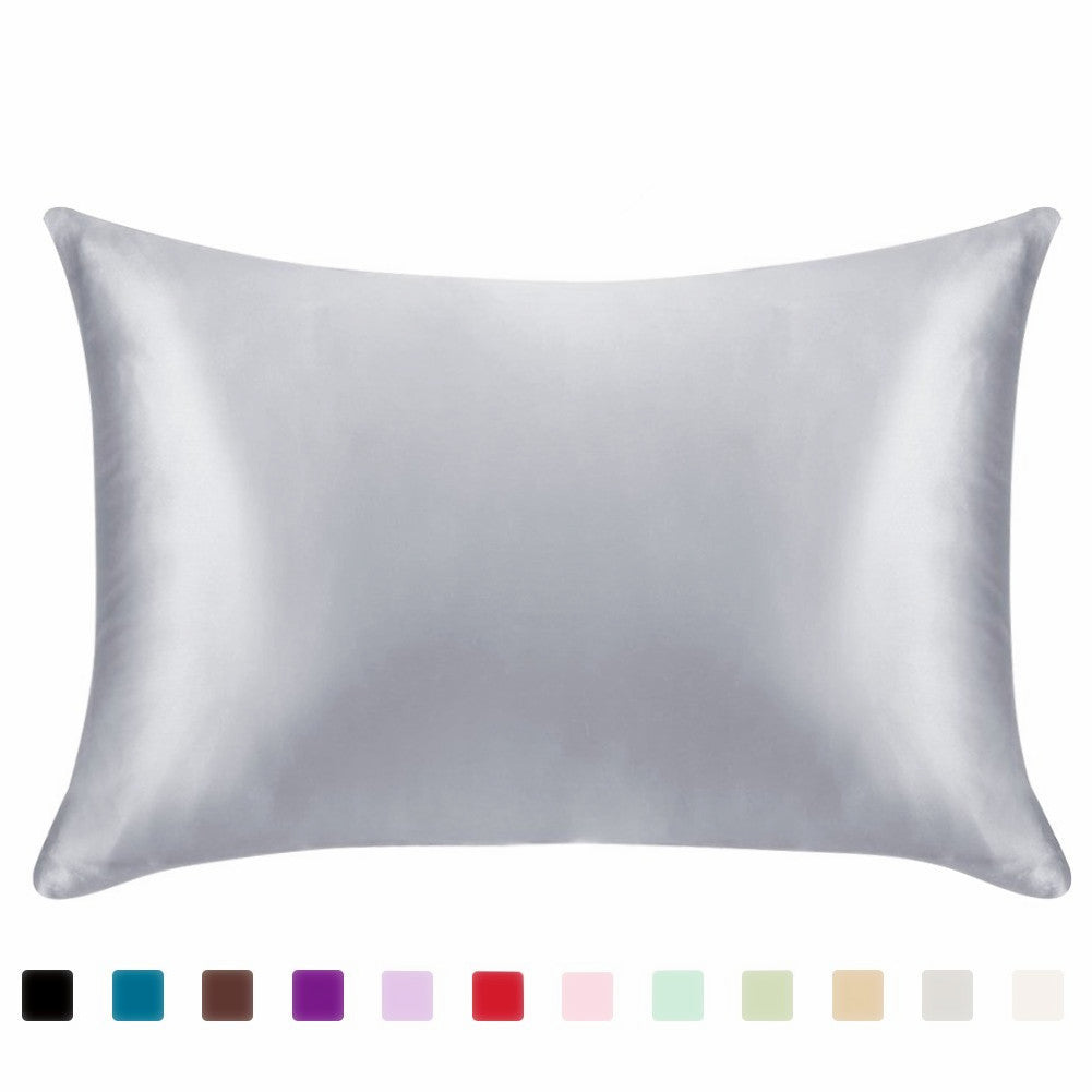 Shopi Vella gray ice silk single pillowcase with smooth silky texture and multiple color options