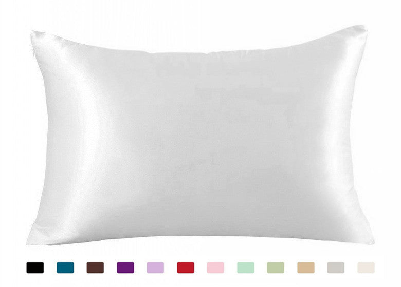 Shopi Vella ice silk single pillowcase in white with smooth and soft texture