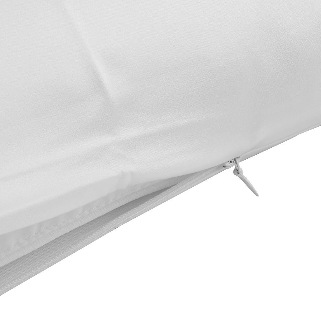 White ice silk single pillowcase by Shopi Vella with a smooth texture and zipper closure