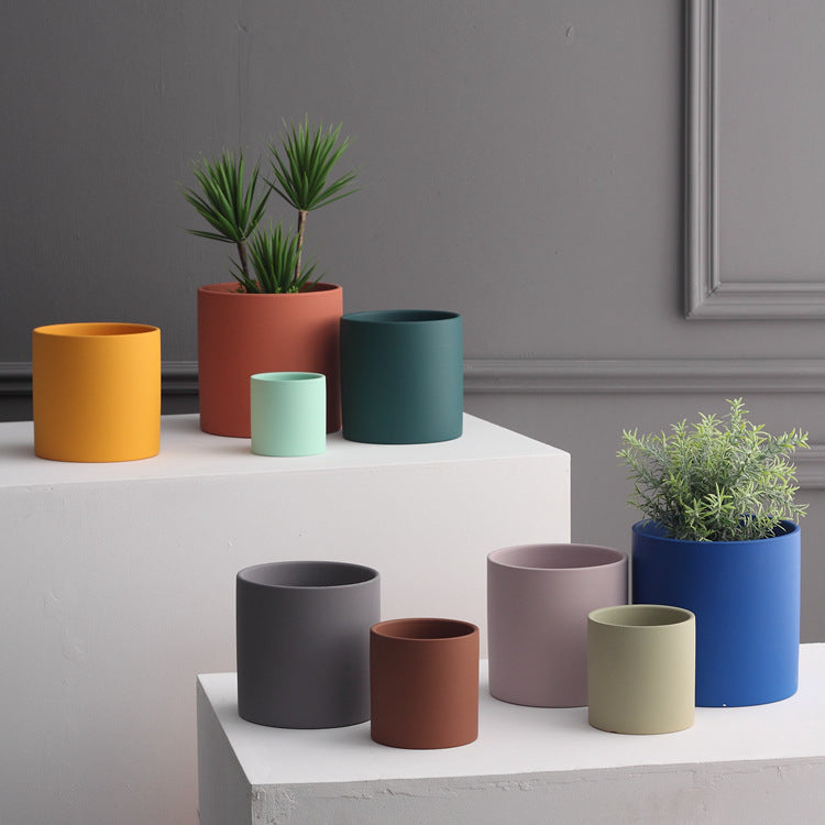 Shopi Vella industrial style planter pot collection in various colors and sizes for home storage and decor