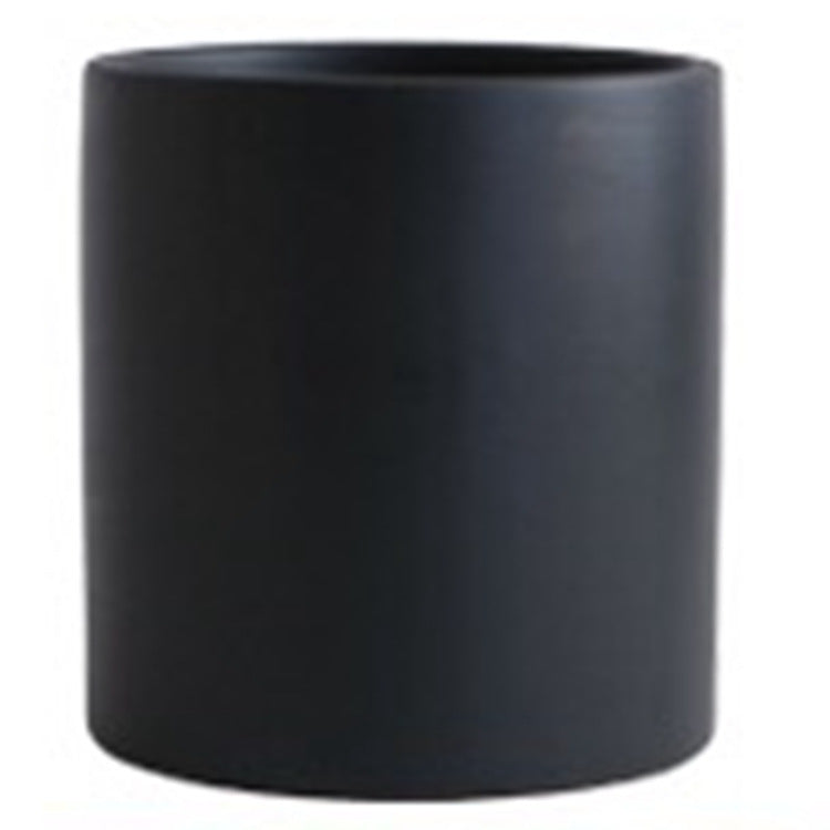 Shopi Vella black industrial style planter pot with smooth cylindrical design for home storage