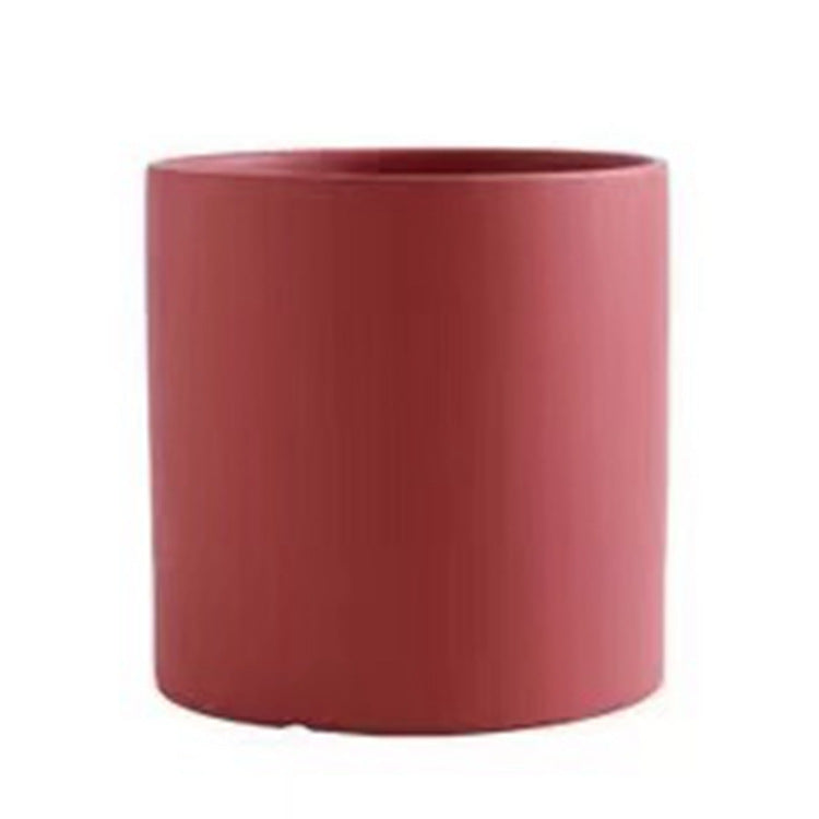 Shopi Vella industrial style planter pot in matte red finish for home storage and decor