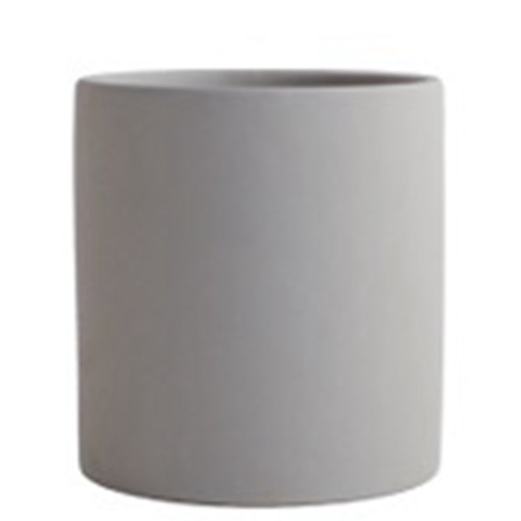 Shopi Vella industrial style planter pot in simple gray with a smooth cylindrical design