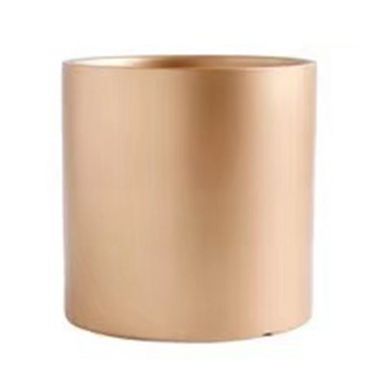 Shopi Vella industrial style planter pot in smooth matte beige finish for home storage