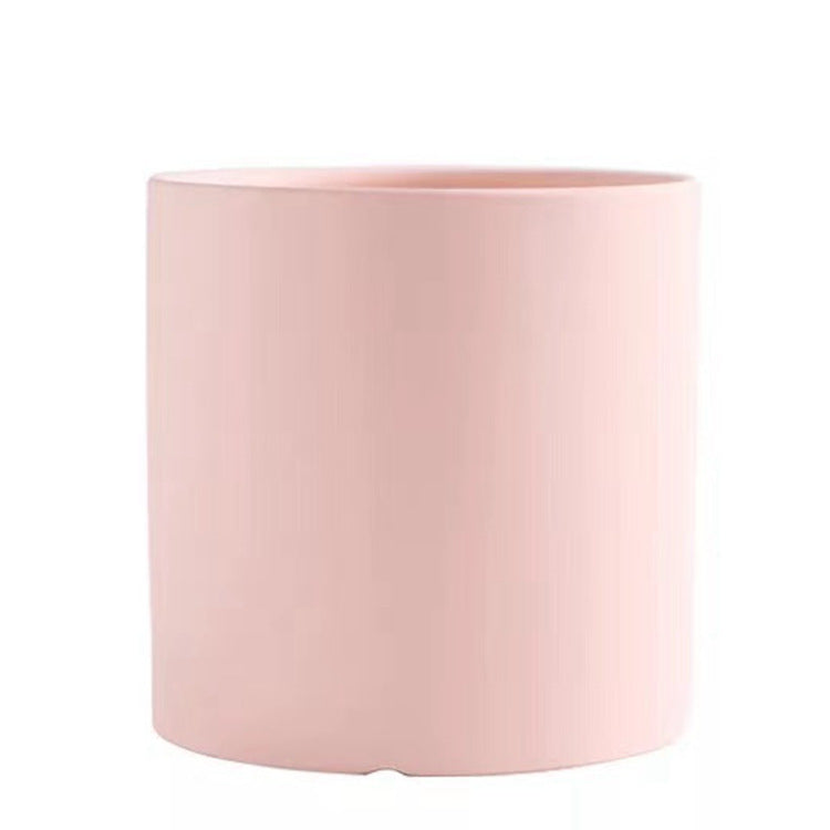 Shopi Vella industrial style planter pot in soft pink for modern home storage and decor